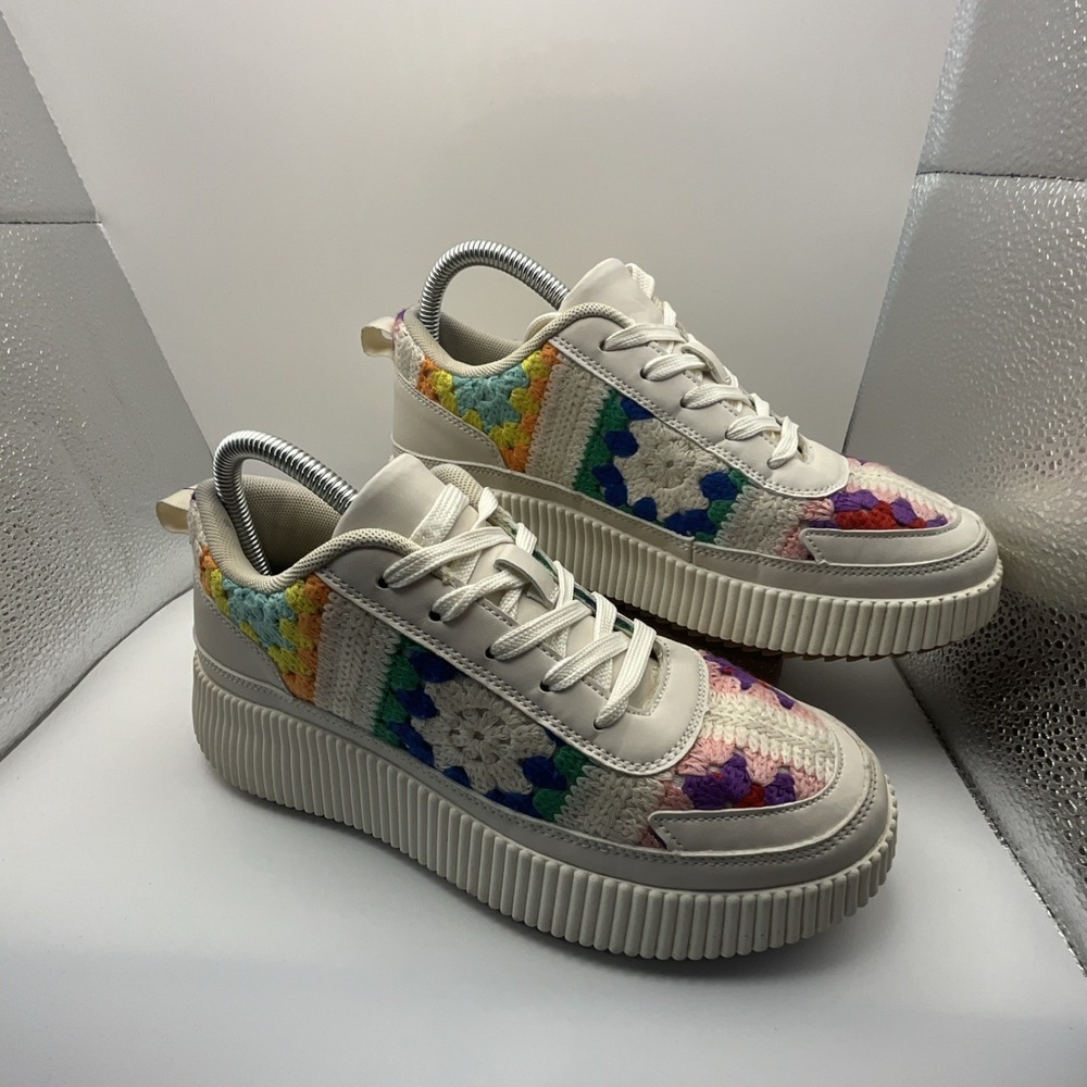 Sheln Cody-Crochet Lightweight Women's Sneakers Multicolor White Crochet